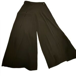 Armani Exchange Elegant Black Wide-Leg Trousers